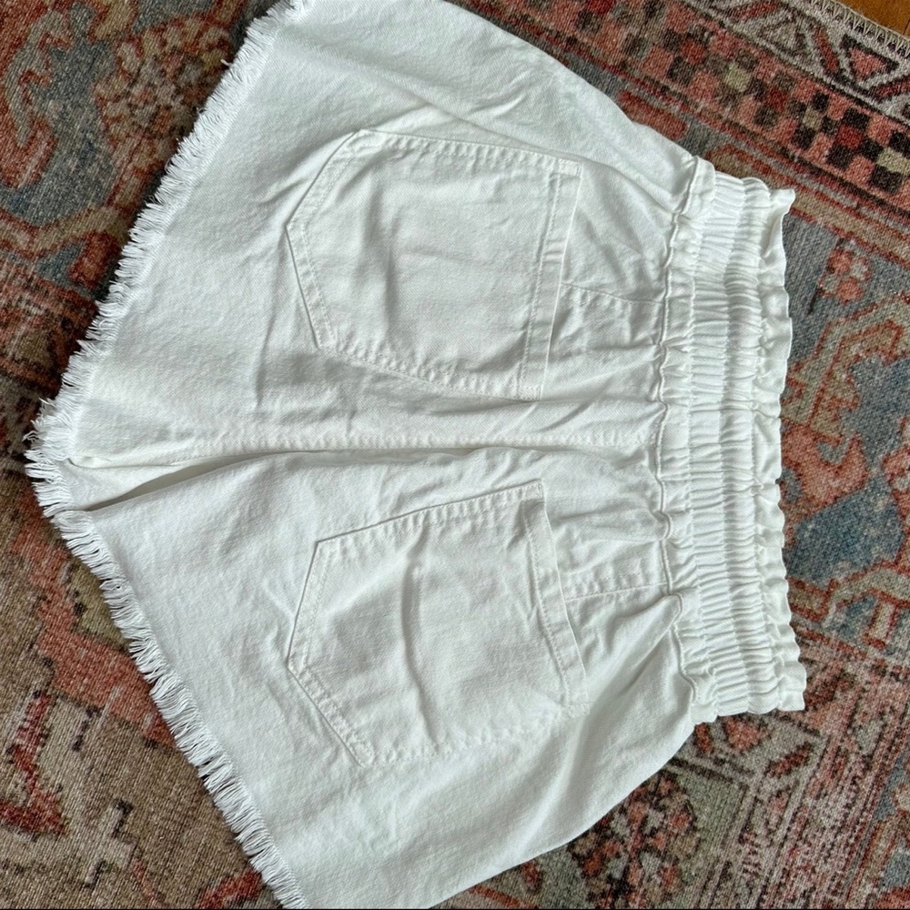 White denim Shorts high waisted S mustard seed high waisted drawstring - Picture 5 of 5